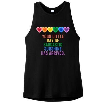 Colorful Your Little Ray Of Sarcastic Sunshine Has Arrived Ladies PosiCharge Tri-Blend Wicking Tank