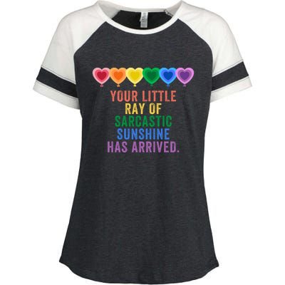 Colorful Your Little Ray Of Sarcastic Sunshine Has Arrived Enza Ladies Jersey Colorblock Tee