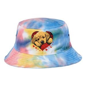 Cute Yellow Labrador Retriever Dog Art Golden Retriever Tie Dye Newport Bucket Hat