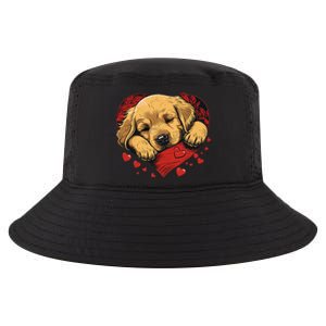 Cute Yellow Labrador Retriever Dog Art Golden Retriever Cool Comfort Performance Bucket Hat