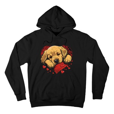 Cute Yellow Labrador Retriever Dog Art Golden Retriever Hoodie