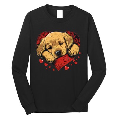 Cute Yellow Labrador Retriever Dog Art Golden Retriever Long Sleeve Shirt