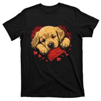 Cute Yellow Labrador Retriever Dog Art Golden Retriever T-Shirt