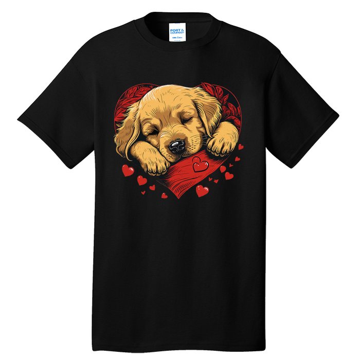 Cute Yellow Labrador Retriever Dog Art Golden Retriever Tall T-Shirt