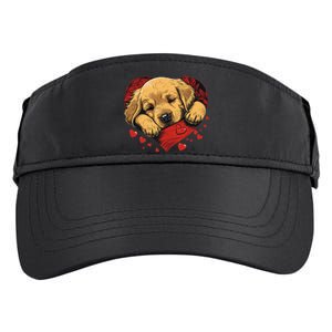 Cute Yellow Labrador Retriever Dog Art Golden Retriever Adult Drive Performance Visor