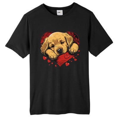 Cute Yellow Labrador Retriever Dog Art Golden Retriever Tall Fusion ChromaSoft Performance T-Shirt