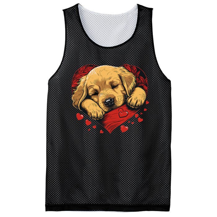 Cute Yellow Labrador Retriever Dog Art Golden Retriever Mesh Reversible Basketball Jersey Tank