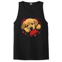 Cute Yellow Labrador Retriever Dog Art Golden Retriever PosiCharge Competitor Tank