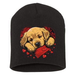 Cute Yellow Labrador Retriever Dog Art Golden Retriever Short Acrylic Beanie