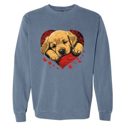 Cute Yellow Labrador Retriever Dog Art Golden Retriever Garment-Dyed Sweatshirt