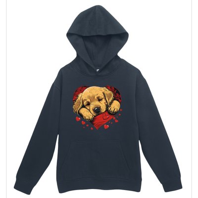 Cute Yellow Labrador Retriever Dog Art Golden Retriever Urban Pullover Hoodie