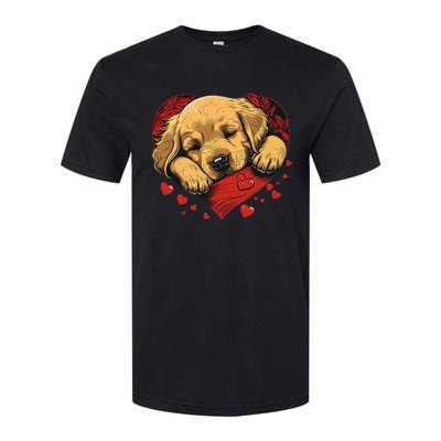 Cute Yellow Labrador Retriever Dog Art Golden Retriever Softstyle CVC T-Shirt