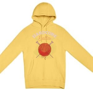 Crochet Yarn Lovers Hardcore Baller Funny Crocheting Gift Premium Pullover Hoodie