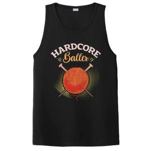 Crochet Yarn Lovers Hardcore Baller Funny Crocheting Gift PosiCharge Competitor Tank