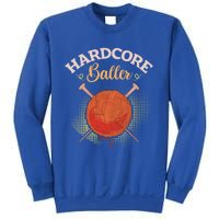 Crochet Yarn Lovers Hardcore Baller Funny Crocheting Gift Sweatshirt