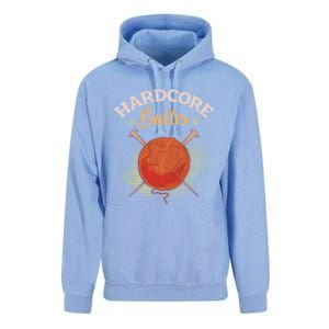 Crochet Yarn Lovers Hardcore Baller Funny Crocheting Gift Unisex Surf Hoodie