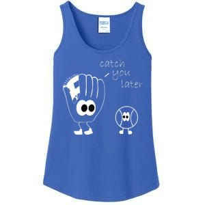 Catch You Later Funny Baseball Ladies Essential Tank