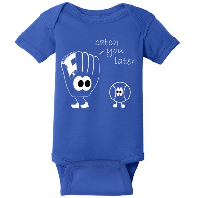 Catch You Later Funny Baseball Baby Bodysuit