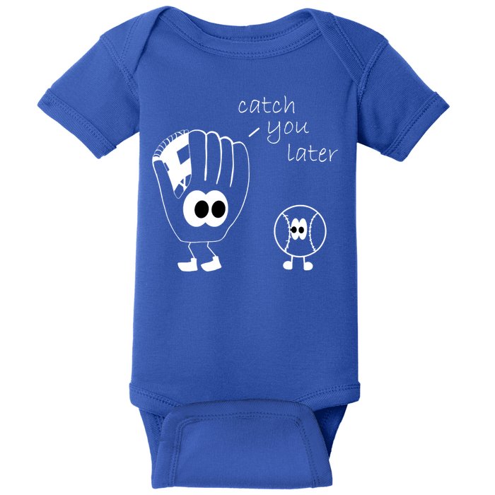 Catch You Later Funny Baseball Baby Bodysuit