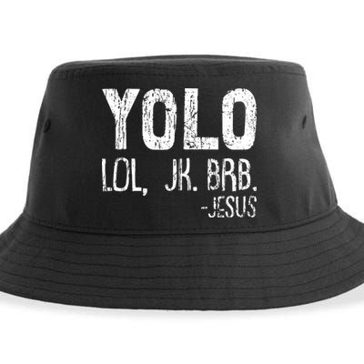 Christian Yolo Lol Jk Brb Jesus Christmas XMas Religious Sustainable Bucket Hat