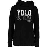 Christian Yolo Lol Jk Brb Jesus Christmas XMas Religious Womens Funnel Neck Pullover Hood