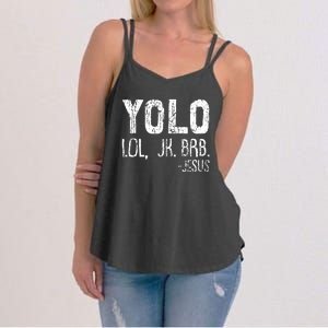 Christian Yolo Lol Jk Brb Jesus Christmas XMas Religious Women's Strappy Tank