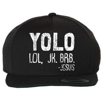 Christian Yolo Lol Jk Brb Jesus Christmas XMas Religious Wool Snapback Cap