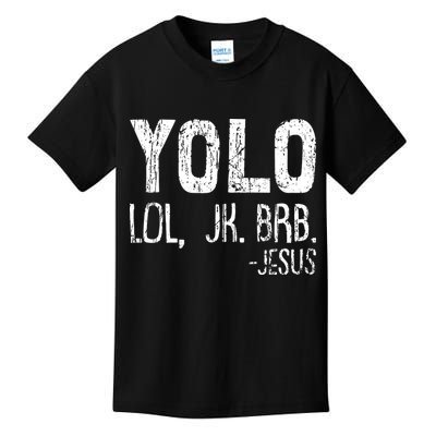 Christian Yolo Lol Jk Brb Jesus Christmas XMas Religious Kids T-Shirt