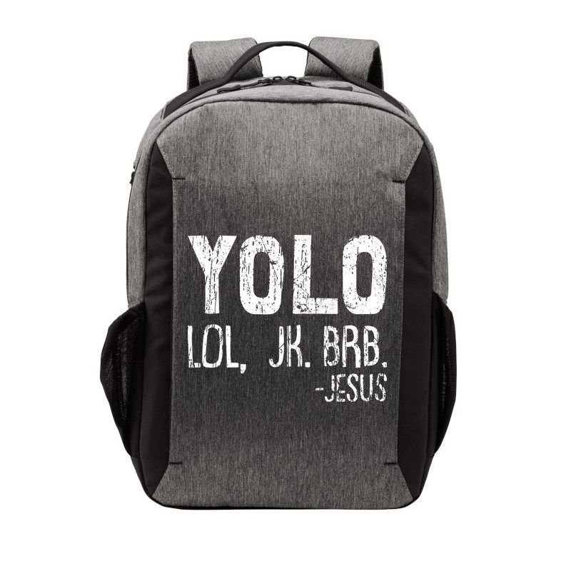 Christian Yolo Lol Jk Brb Jesus Christmas XMas Religious Vector Backpack