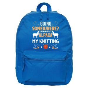 Crochet Yarn Lovers Alpaca My Knitting Funny Crocheting Cool Gift 16 in Basic Backpack