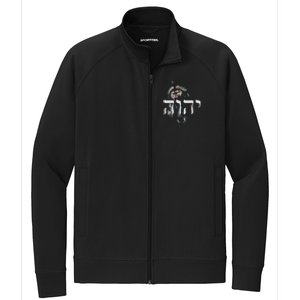 christian YHWH Lion of Judah Yahweh in Hebrew Stretch Full-Zip Cadet Jacket