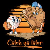 Catch Ya Later Cartoon Baseball Glove And Baseball Ball Drawstring Bag