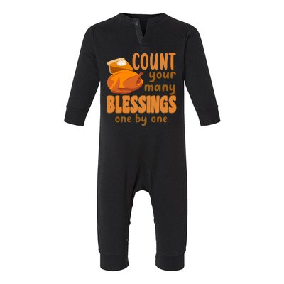 Count Your Many Blessings One By One Thanksgiving Infant Fleece One Piece