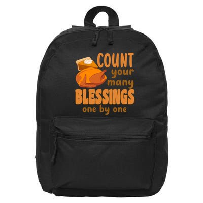 Count Your Many Blessings One By One Thanksgiving 16 in Basic Backpack