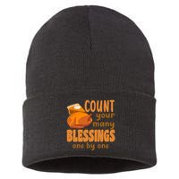 Count Your Many Blessings One By One Thanksgiving Sustainable Knit Beanie
