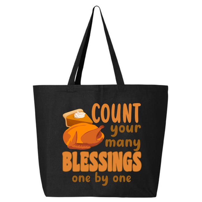 Count Your Many Blessings One By One Thanksgiving 25L Jumbo Tote