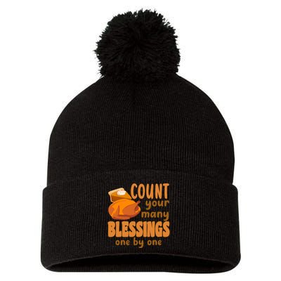 Count Your Many Blessings One By One Thanksgiving Pom Pom 12in Knit Beanie
