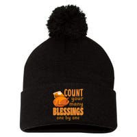 Count Your Many Blessings One By One Thanksgiving Pom Pom 12in Knit Beanie