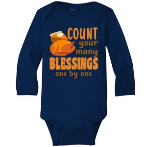 Count Your Many Blessings One By One Thanksgiving Baby Long Sleeve Bodysuit