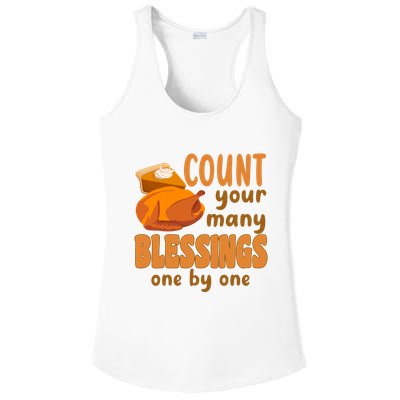 Count Your Many Blessings One By One Thanksgiving Ladies PosiCharge Competitor Racerback Tank