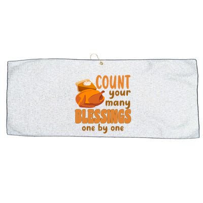 Count Your Many Blessings One By One Thanksgiving Large Microfiber Waffle Golf Towel