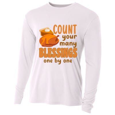 Count Your Many Blessings One By One Thanksgiving Cooling Performance Long Sleeve Crew