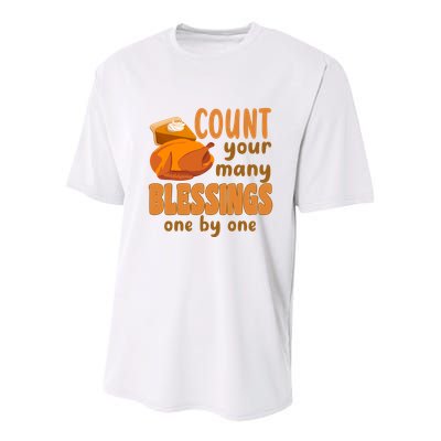 Count Your Many Blessings One By One Thanksgiving Youth Performance Sprint T-Shirt