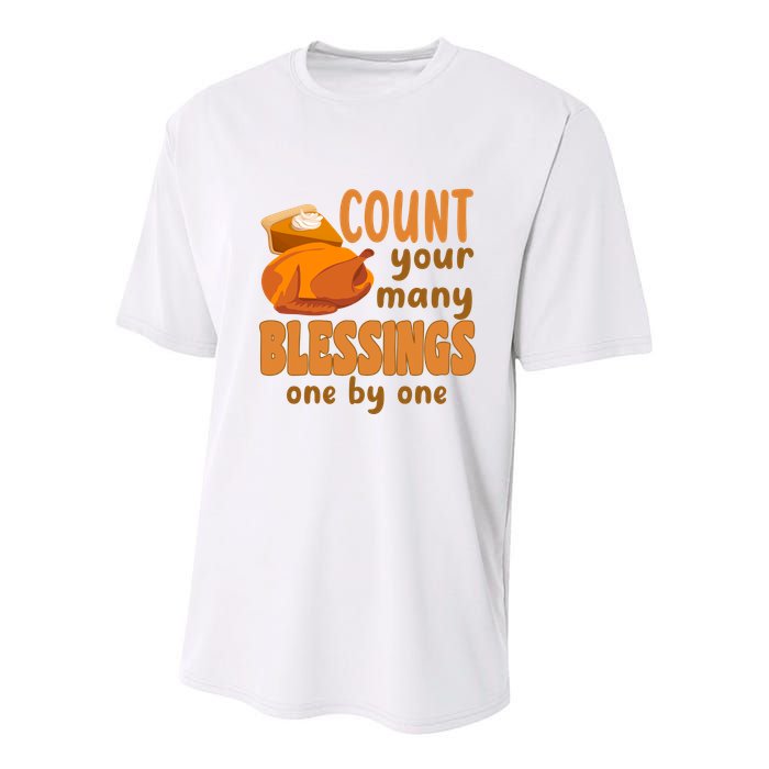 Count Your Many Blessings One By One Thanksgiving Youth Performance Sprint T-Shirt