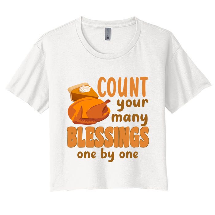 Count Your Many Blessings One By One Thanksgiving Crop Top