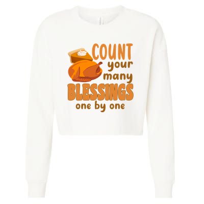 Count Your Many Blessings One By One Thanksgiving Cropped Pullover Crew