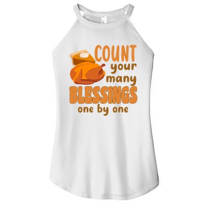 Count Your Many Blessings One By One Thanksgiving Women's Perfect Tri Rocker Tank