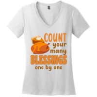 Count Your Many Blessings One By One Thanksgiving Women's V-Neck T-Shirt