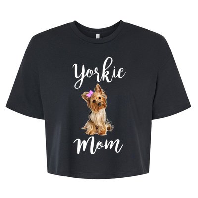 Cute Yorkie Mom Dog Apparel Gift Bella+Canvas Jersey Crop Tee