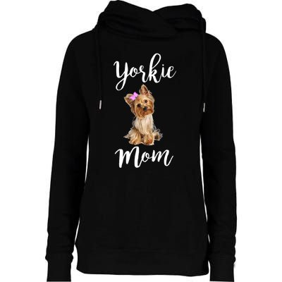 Cute Yorkie Mom Dog Apparel Gift Womens Funnel Neck Pullover Hood